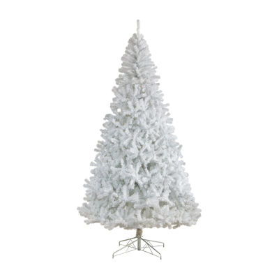 Nearly Natural White Faux 9 Foot Pre-Lit Christmas Tree