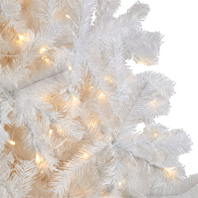 Nearly Natural White Faux 9 Foot Pre-Lit Christmas Tree