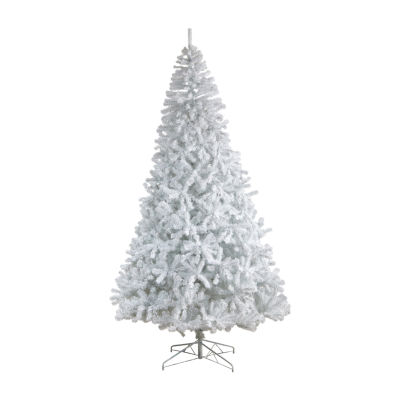 Nearly Natural White Faux 10 Foot Pre-Lit Christmas Tree