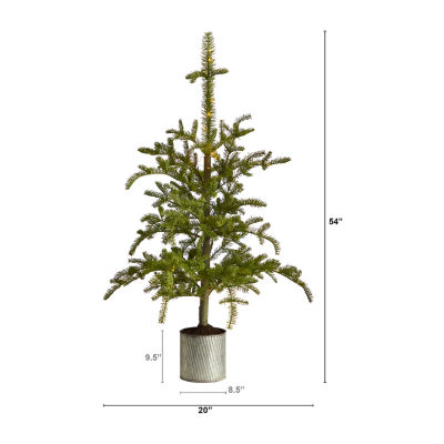 Nearly Natural Pre Faux 4 1/2 Foot Pre-Lit Pine Christmas Tree