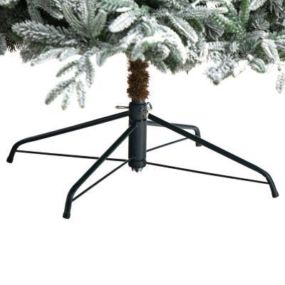 Nearly Natural Flocked Faux 8 1/2 Foot Pre-Lit Spruce Christmas Tree