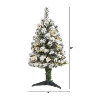 Nearly Natural Faux Douglas 3 Foot Pre-Lit Fir Christmas Tree