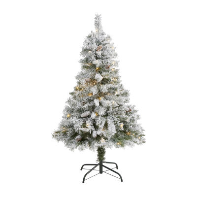 Nearly Natural Faux 4 Foot Pre-Lit Pine Christmas Tree