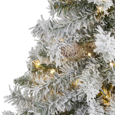 Nearly Natural Faux 4 Foot Pre-Lit Pine Christmas Tree