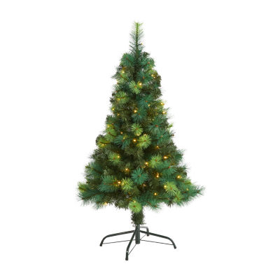 Nearly Natural Faux 4 Foot Pre-Lit Pine Christmas Tree