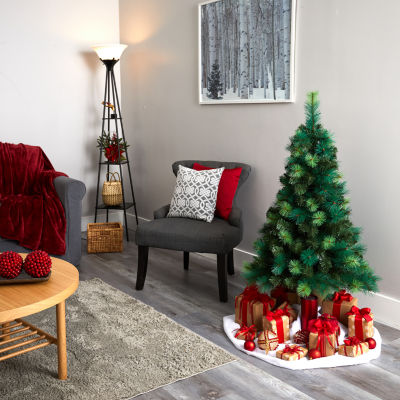 Nearly Natural Faux 4 Foot Pre-Lit Pine Christmas Tree