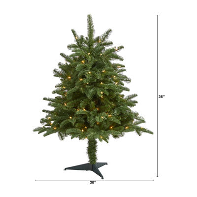 Nearly Natural Faux 3 Foot Pre-Lit Spruce Christmas Tree