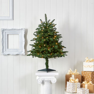 Nearly Natural Faux 3 Foot Pre-Lit Spruce Christmas Tree