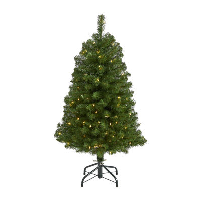 Nearly Natural Faux Douglas 4 Foot Pre-Lit Fir Christmas Tree