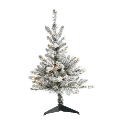 Nearly Natural Faux 3 Foot Pre-Lit Spruce Christmas Tree