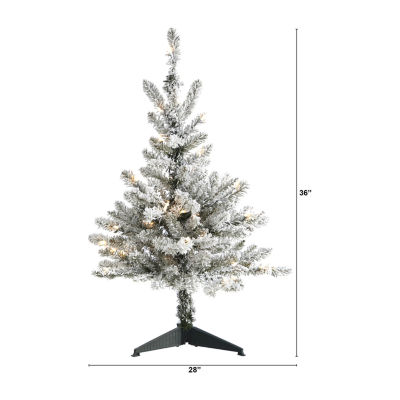 Nearly Natural Faux 3 Foot Pre-Lit Spruce Christmas Tree