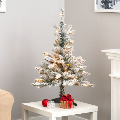 Nearly Natural Faux 3 Foot Pre-Lit Spruce Christmas Tree