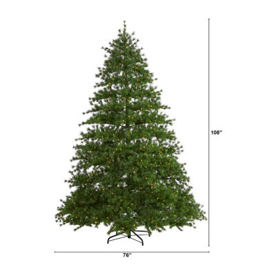 Nearly Natural Faux 9 Foot Pre-Lit Pine Christmas Tree