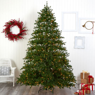 Nearly Natural Faux 9 Foot Pre-Lit Pine Christmas Tree