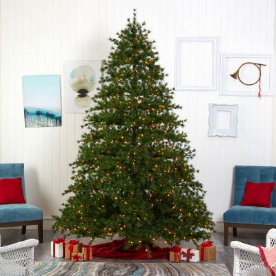 Nearly Natural Faux 9 Foot Pre-Lit Pine Christmas Tree