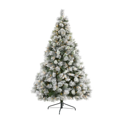 Nearly Natural Faux 7 Foot Pre-Lit Pine Christmas Tree