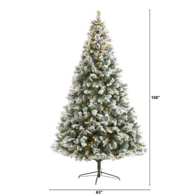 Nearly Natural Faux 9 Foot Pre-Lit Pine Christmas Tree