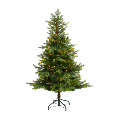 Nearly Natural Faux 5 Foot Pre-Lit Spruce Christmas Tree
