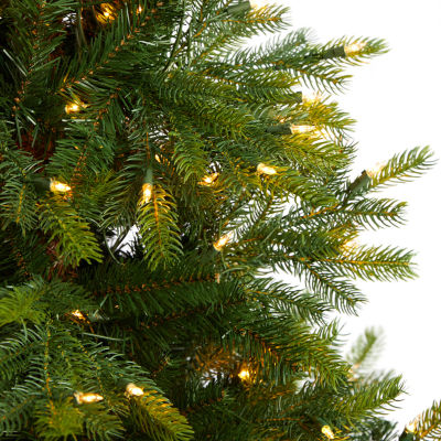 Nearly Natural Faux 5 Foot Pre-Lit Spruce Christmas Tree