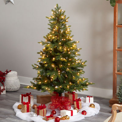 Nearly Natural Faux 5 Foot Pre-Lit Spruce Christmas Tree