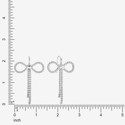 Bijoux Bar Silver Tone Womens Glass Bow Drop Earrings