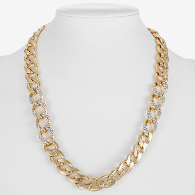 Bijoux Bar Gold Tone Womens 18 Inch Link Chain Necklace