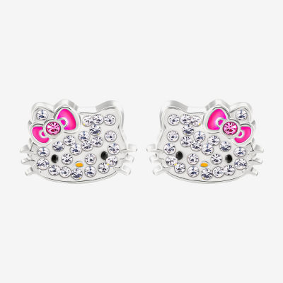 Crystal 8.6mm Bow Hello Kitty Stud Earrings