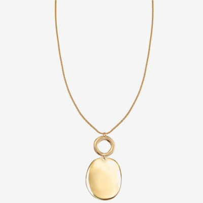 Liz Claiborne Womens Round 17 Inch Pendant Necklace
