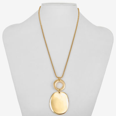 Liz Claiborne Womens Round 17 Inch Pendant Necklace