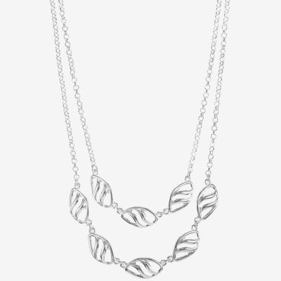 Liz Claiborne Open Work Layered Gold Tone Strand Necklace