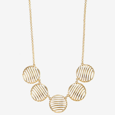 Liz Claiborne Textured Womens 17 Inch Collar Necklace
