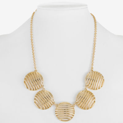 Liz Claiborne Textured Womens 17 Inch Collar Necklace