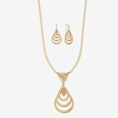 Liz Claiborne Pendant Necklace And Drop Earring 2-pc. Jewelry Set