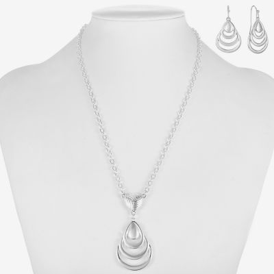 Liz Claiborne Pendant Necklace And Drop Earring Gold Tone 2-pc. Jewelry Set
