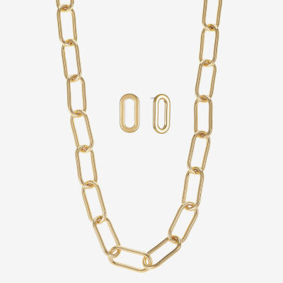 Liz Claiborne Collar Necklace And Drop Earring Womens 2-pc. Jewelry Set