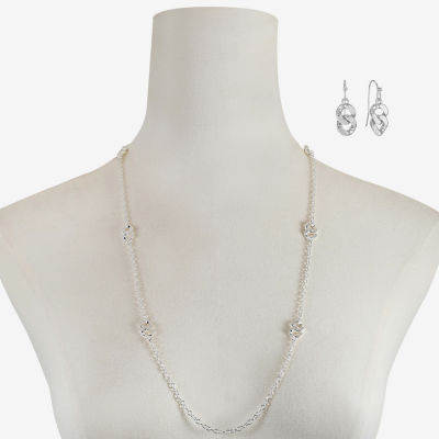 Liz Claiborne Station Necklace And Drop Earring Gold Tone 2-pc. Jewelry Set