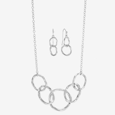 Liz Claiborne Collar Necklace And Drop Earring 2-pc. Round Jewelry Set