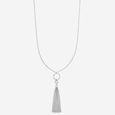 Liz Claiborne Tassel Gold Tone Strand Necklace