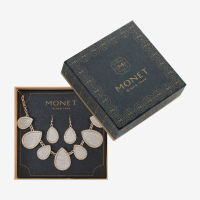 Monet Jewelry Two Tone Collar Necklace And Drop Earring 2-pc. Glass Jewelry Set