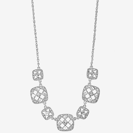Monet Jewelry Timeless Silver Tone Womens 17 Inch Collar Necklace In Silver