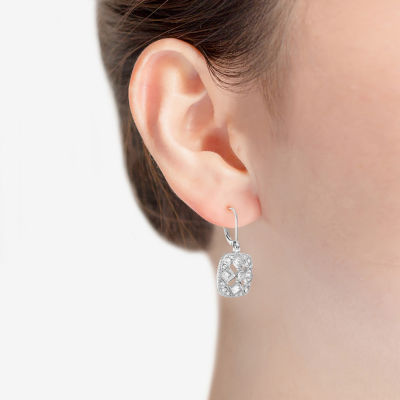 Monet Jewelry Timless Silver Tone Glass Drop Earrings