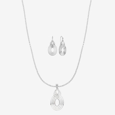 Liz Claiborne Open Work Pendant Necklace And Drop Earring 2-pc. Jewelry Set