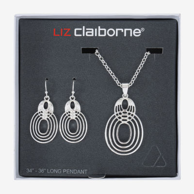 Liz Claiborne Open Work Pendant Necklace And Drop Earring 2-pc. Jewelry Set