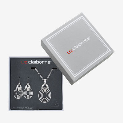 Liz Claiborne Open Work Pendant Necklace And Drop Earring 2-pc. Jewelry Set