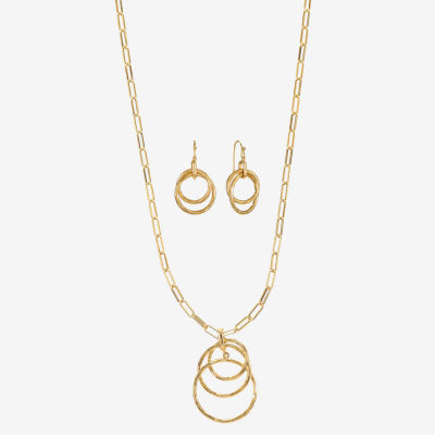 Liz Claiborne Pendant Necklace And Drop Earring 2-pc. Round Jewelry Set