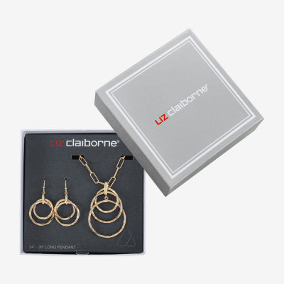 Liz Claiborne Pendant Necklace And Drop Earring 2-pc. Round Jewelry Set