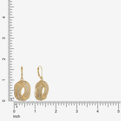 Monet Jewelry Gold Tone Spiral Glass Drop Earrings