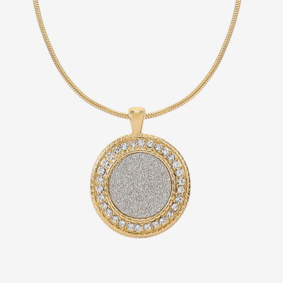 Monet Jewelry Gold Tone Womens Glass Round 30 Inch Pendant Necklaces