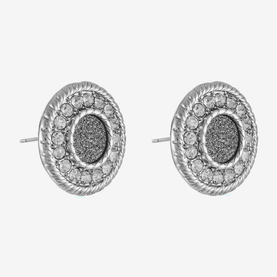 Monet Jewelry Glass 17.3mm Round Stud Earrings