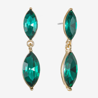 Monet Jewelry Double Womens Red Glass Marquise Hypoallergenic Drop Earrings